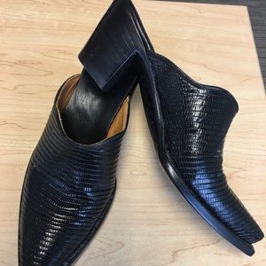 Old Gringo Lizard Black Slides 7 1/2 M.